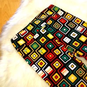 LulaRoe Geometric Santa & Friends TC2 Leggings-#1255+